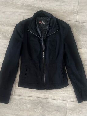 Guess Women's Black Zip-Up Jacket size small